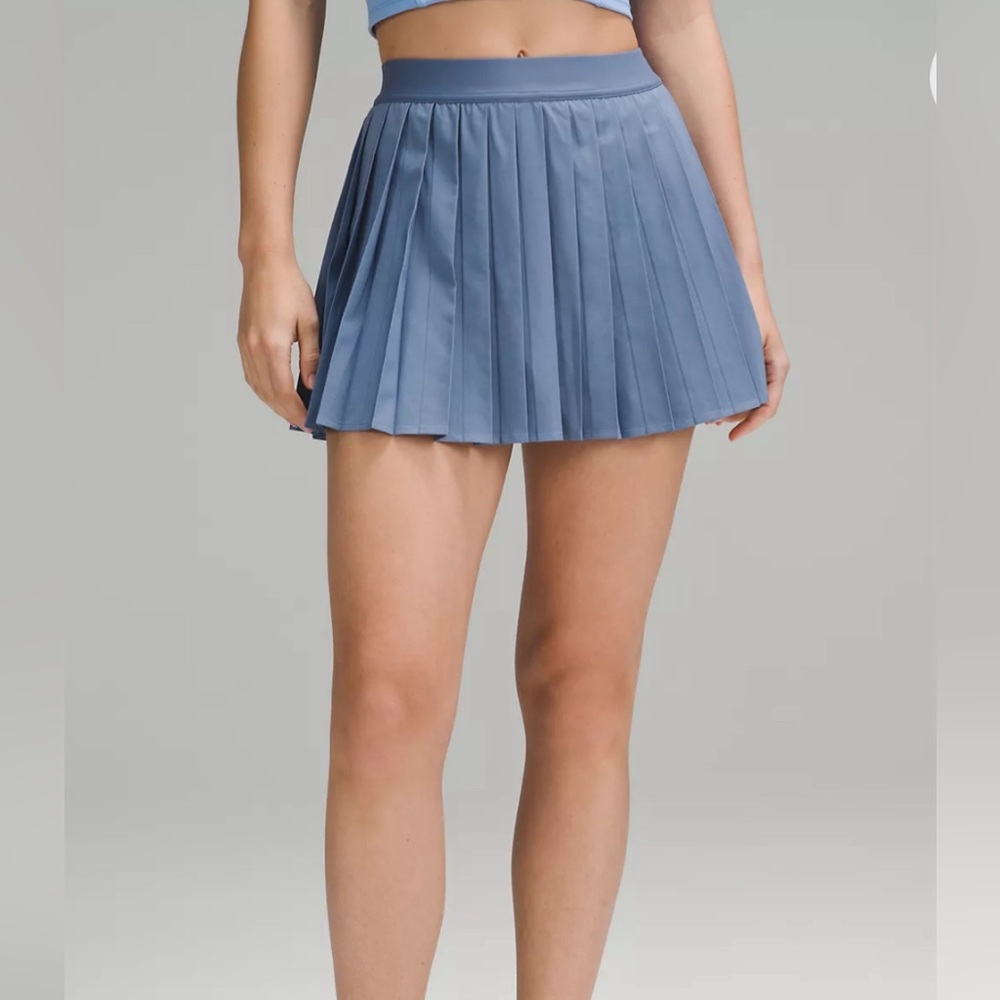 High rise pleated  tennis skirt oasis blue